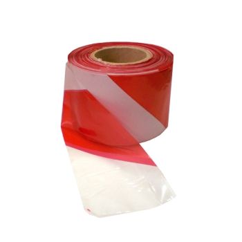 Ruban de signalisation rouge et blanc 200 m x 80 mm